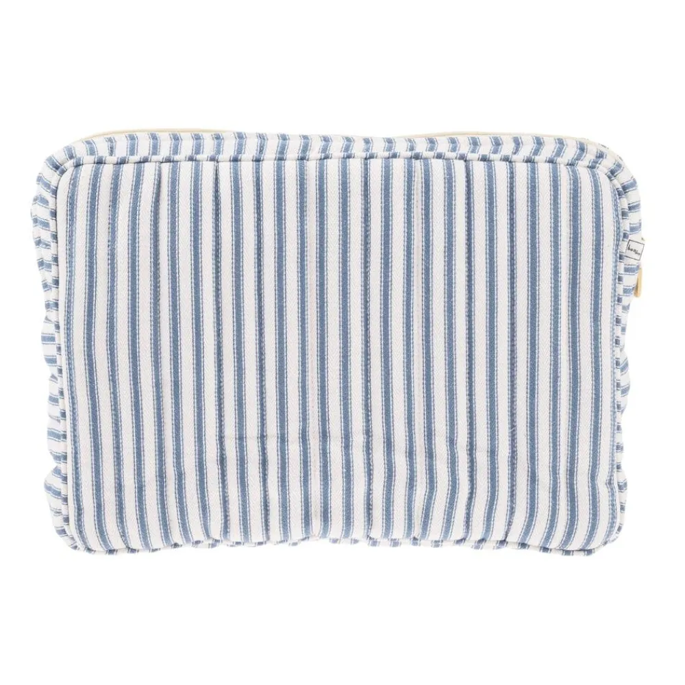 Bon Dep Pouch Big Ticking Stripe Blue Clearance