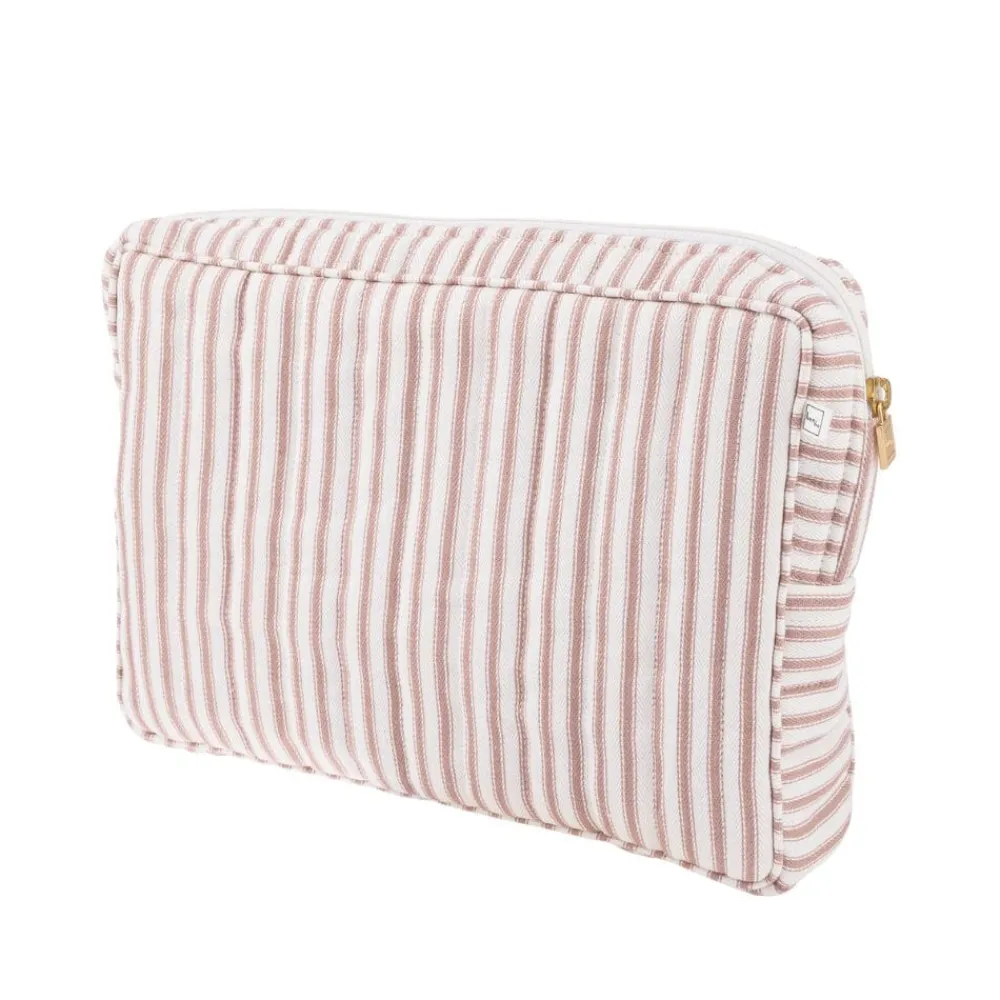Bon Dep Pouch Big Ticking Stripe Dusty Pink Discount