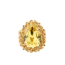 Caroline Svedbom Classic Gemma Ring Cold Dark Jonquil New