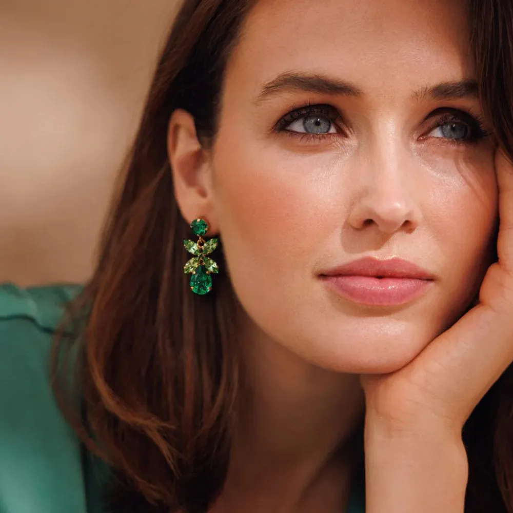 Caroline Svedbom Mini Dione Earrings | Majestic Green Combo Online