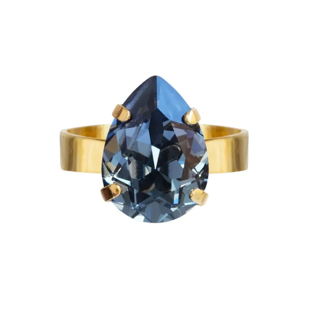 Caroline Svedbom Mini Drop Ring | Denim Blue Sale