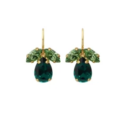 Caroline Svedbom Petite Timo Earrings Gold Green Combo New