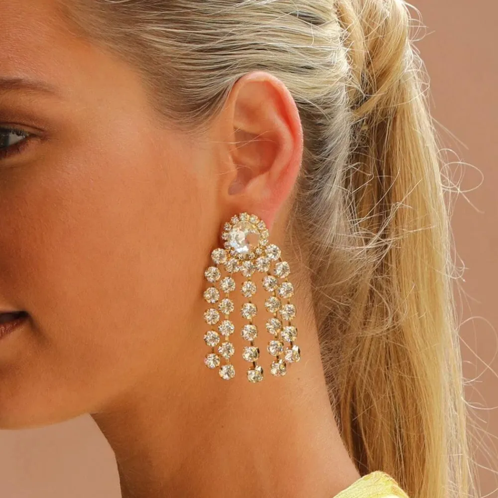 Caroline Svedbom Rafaela Earrings | Crystal Gold