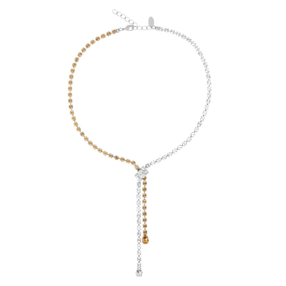 Caroline Svedbom Yvette Necklace Rhodium Topaz Combo Discount