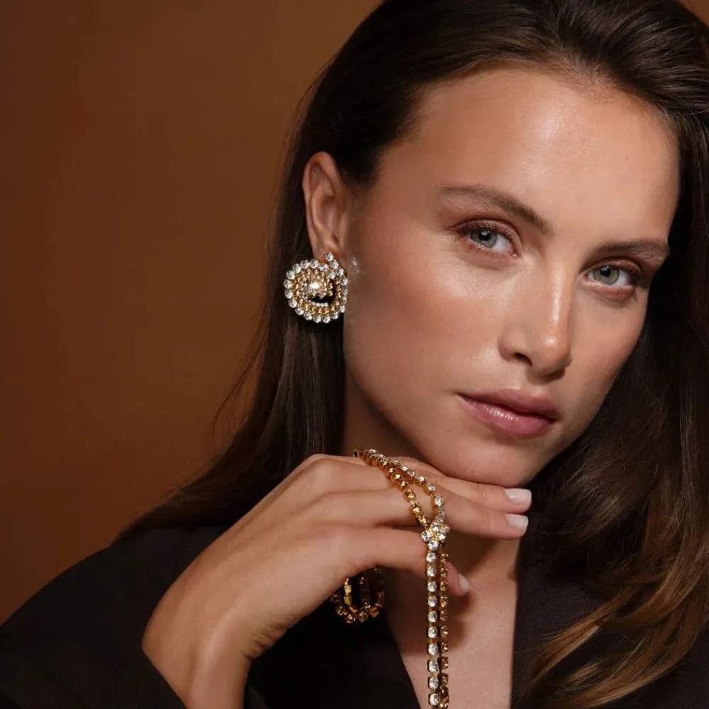 Caroline Svedbom Zia Earrings Gold Topaz Combo Outlet