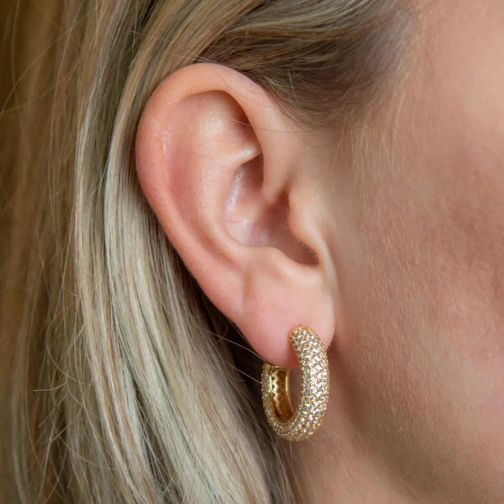 Emilia by Bon Dep Emilia Chunky Hoops White Sale