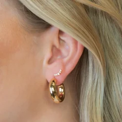 Emilia by Bon Dep Emilia Large Chunky Hoops Hot