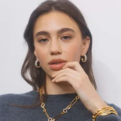 Emilia by Bon Dep Emilia Large Chunky Hoops Multi Discount