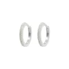 Emilia by Bon Dep Emilia Medium Hoops Silver White