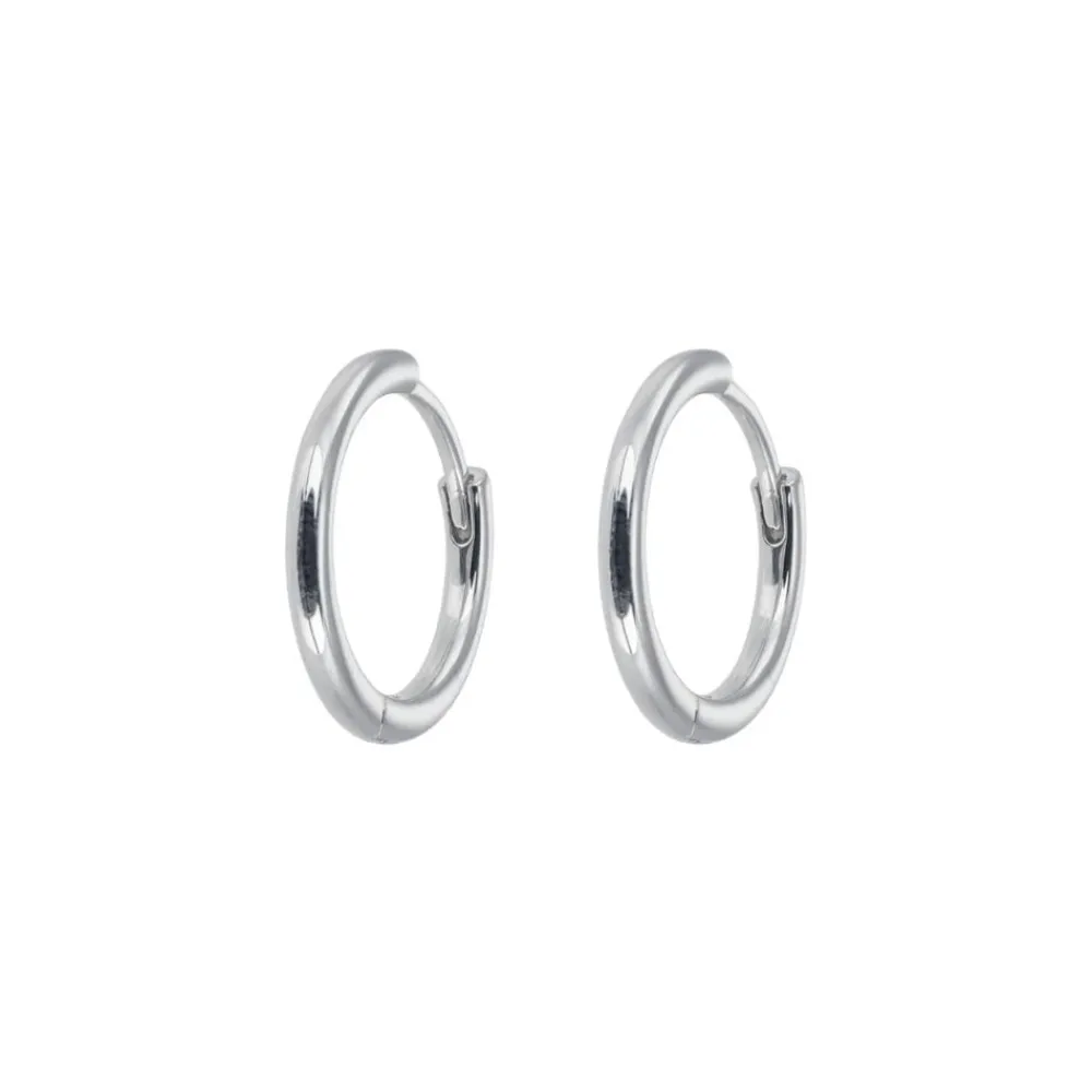 Emilia by Bon Dep Emilia Medium Silver Hoops Best
