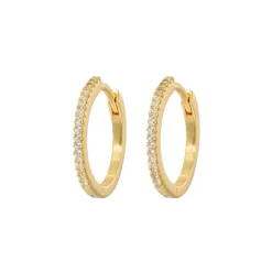 Emilia by Bon Dep Emilia Medium Slim Hoops White Best