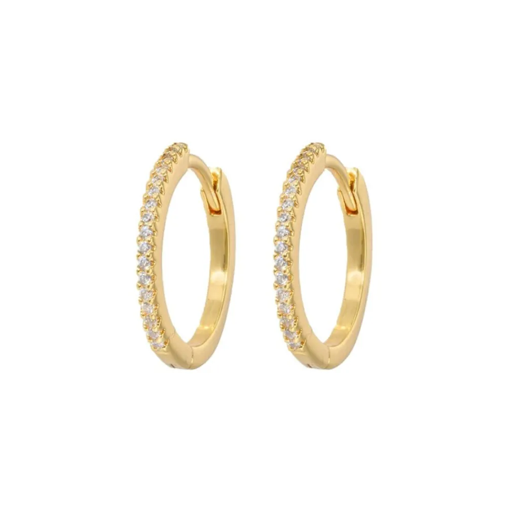 Emilia by Bon Dep Emilia Medium Slim Hoops White Best