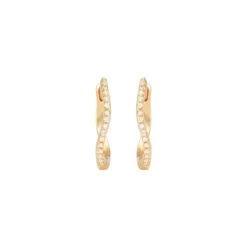 Emilia by Bon Dep Emilia Medium Wavy Hoops White Sale