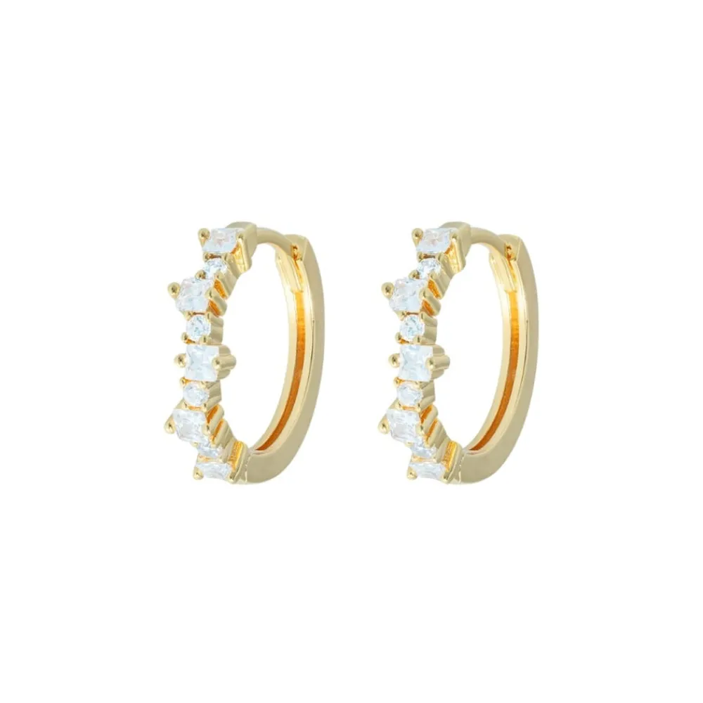 Emilia by Bon Dep Emilia Mixed Hoops White Discount