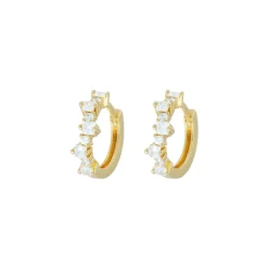 Emilia by Bon Dep Emilia Mixed Hoops White Discount