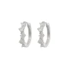 Emilia by Bon Dep Emilia Mixed Medium Hoops Silver New