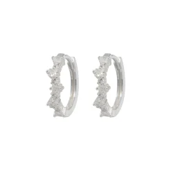 Emilia by Bon Dep Emilia Mixed Medium Hoops Silver New