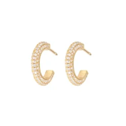Emilia by Bon Dep Emilia Small Chunky Hoops White Outlet