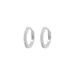 Emilia by Bon Dep Emilia Small Hoops Silver White Hot