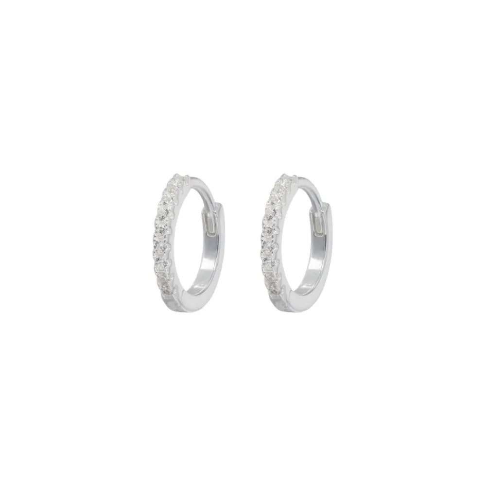 Emilia by Bon Dep Emilia Small Hoops Silver White Hot