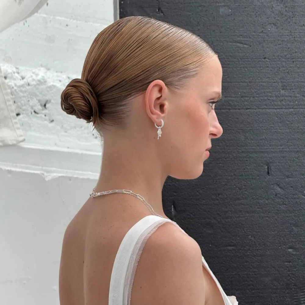 Emilia by Bon Dep Emilia Small Hoops Silver White Hot