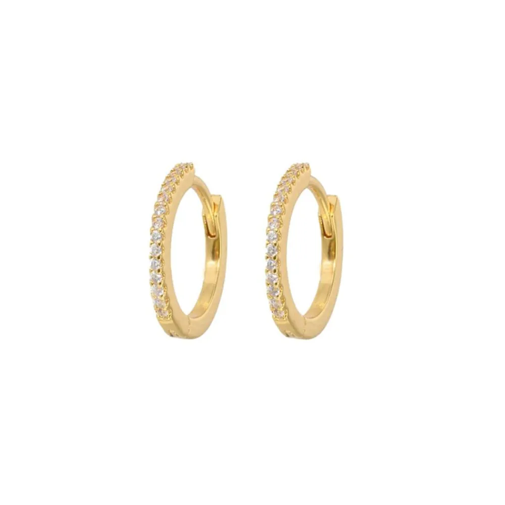 Emilia by Bon Dep Emilia Small Slim Hoops White Outlet