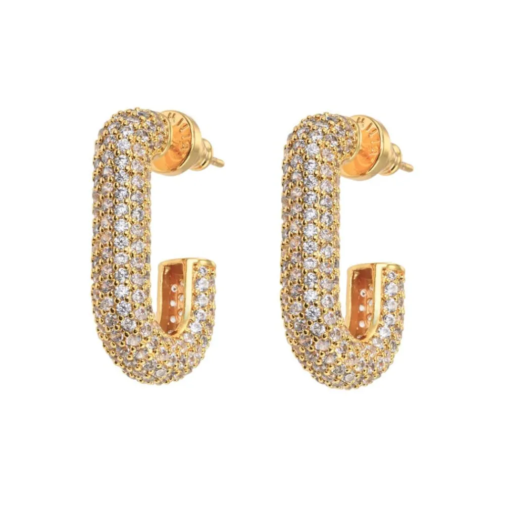 Emilia by Bon Dep Emilia Square Chunky Hoops White Discount
