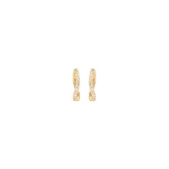 Emilia by Bon Dep Emilia X-Small Wavy Hoops White New