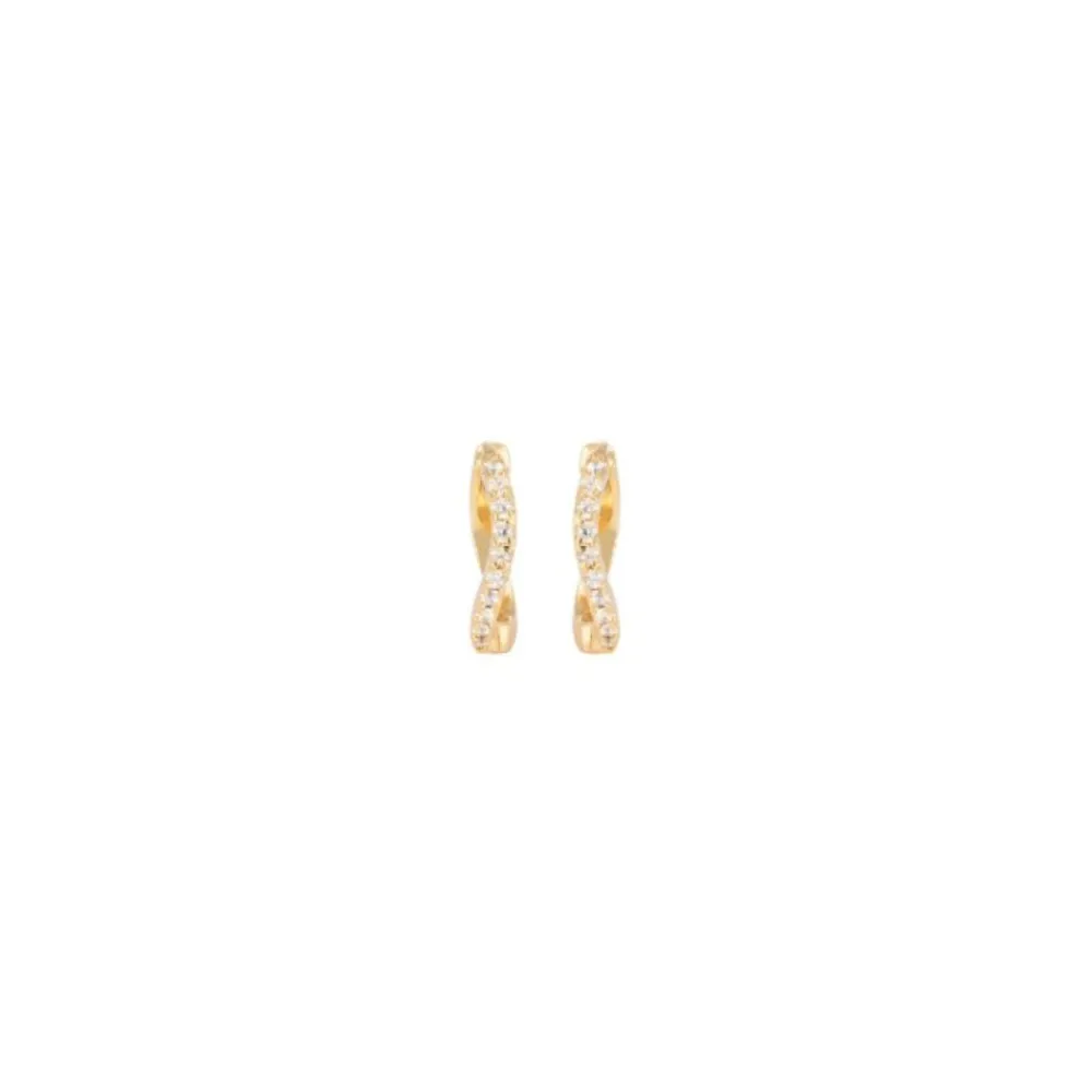 Emilia by Bon Dep Emilia X-Small Wavy Hoops White New